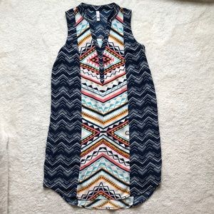 Xhilaration Size medium Aztec printed sheer dress